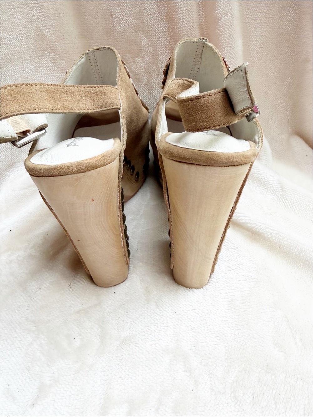 Jeffrey Campbell Vuelta Embroidered Suede Platform Slingback Heels - Picture 3 of 5